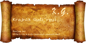 Krajnik Györgyi névjegykártya